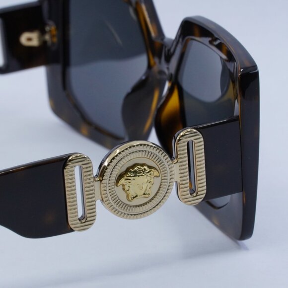 Versace VE4478U 108/87 Sunglasses Havana Square Frame, Dark Grey Lenses main image 7